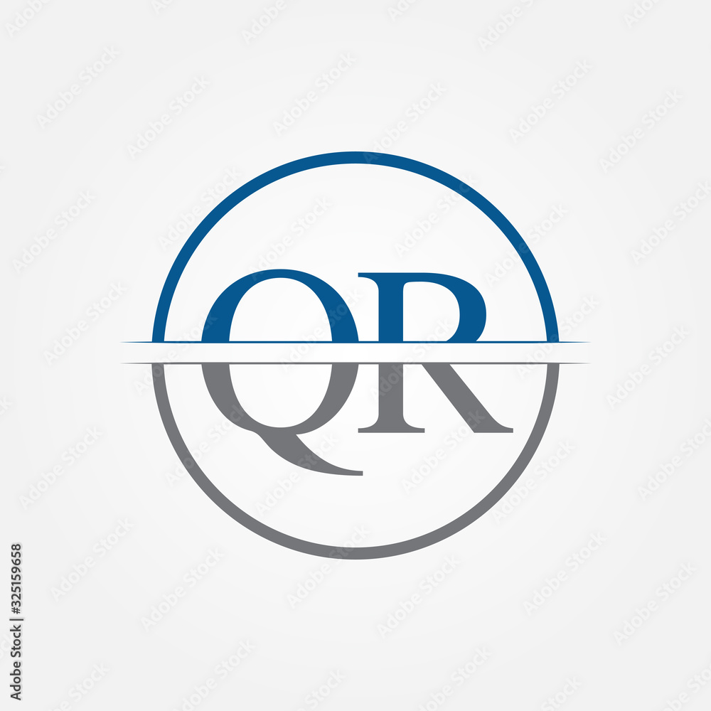 Obraz premium Initial Monogram Letter QR Logo Design Vector Template. QR Letter Logo Design