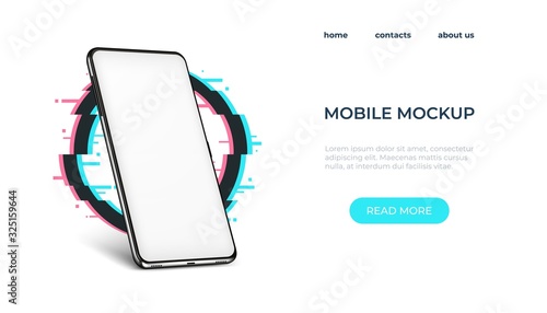 Realistic smartphone mockup. Smartphone frame with blank screen. Vector illustration realistic phone mock up on access web page