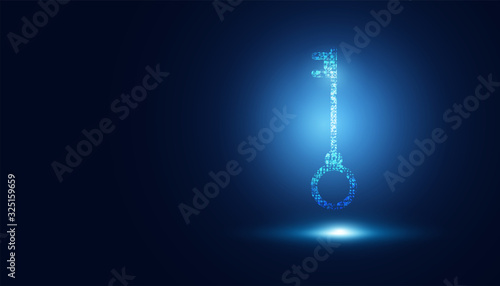 abstract technology key digital concept cyber security private digital background.Vector illustration