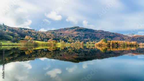 Autumn colors reflected in river Rothay - Lake District photo