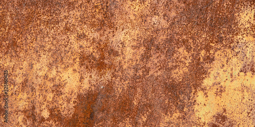 Panoramic grunge rusted metal texture, rust and oxidized metal background. Ol...