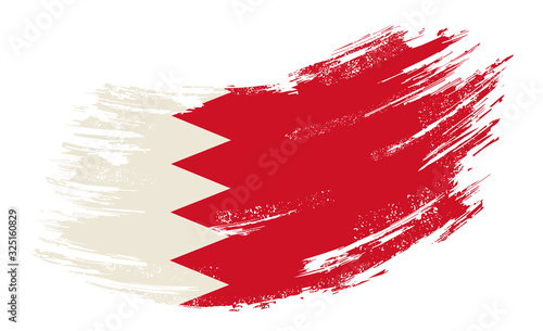 Bahrain flag grunge brush background. Vector illustration.