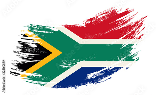 South African flag grunge brush background. Vector illustration.