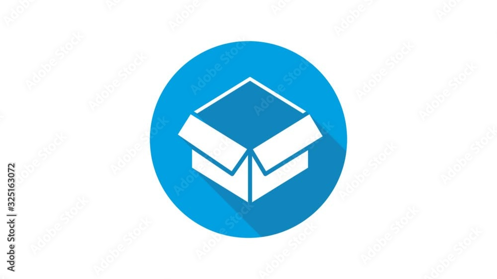Blue motion graphic icon animation box Blue motion graphic icon animation box