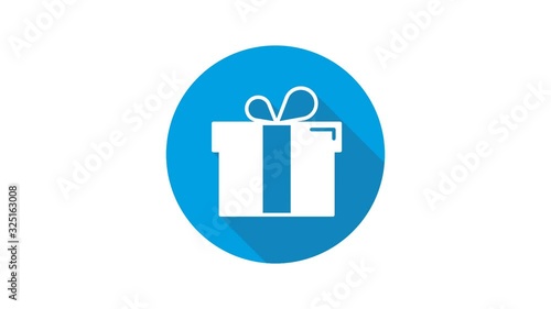 Blue motion graphic icon animation gift