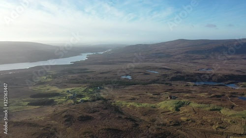 Aerial view of Meenagall next to Mount Errigal, the highest mountain in Donegal - Ireland photo