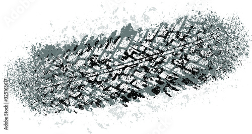 Vector trail design trace of the tyre in grunge style for your design.
