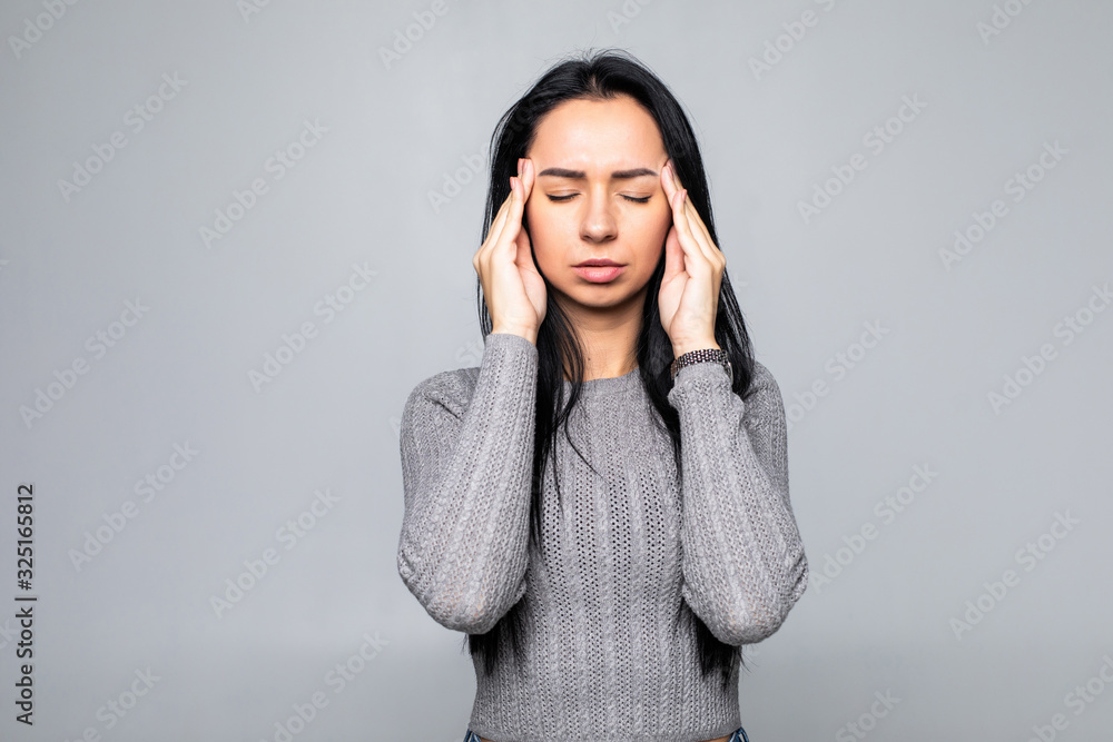 Worried woman portrait isolated over white background Worried woman portrait isolated over white background