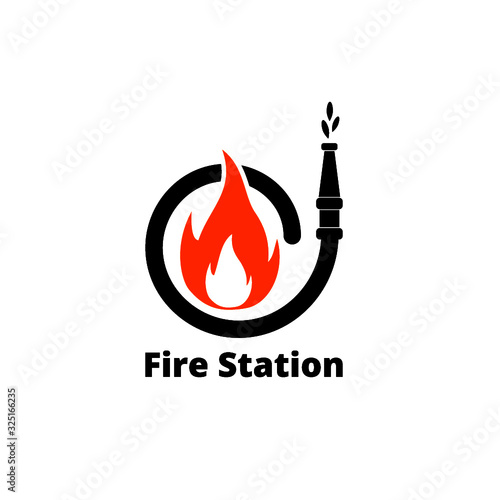 Fire station icon on white background