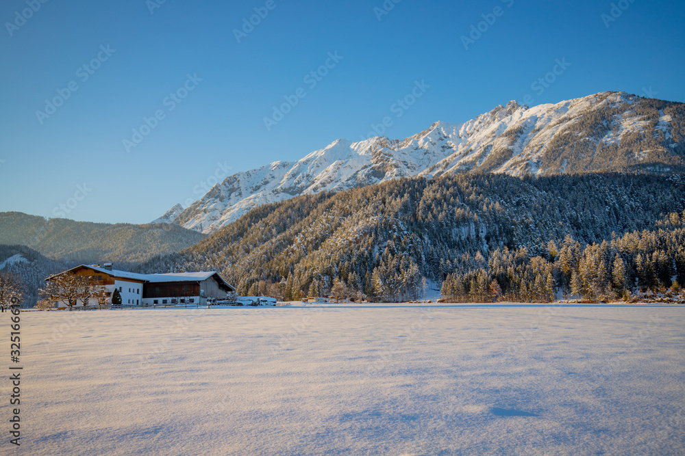 winter landscape in the mountains.schwaz