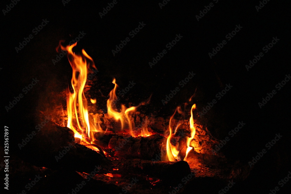fire and firewood in the dark fire and firewood in the dark