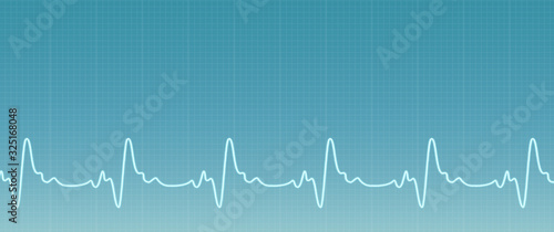 Bild auf Leinwand Blue background with ecg line