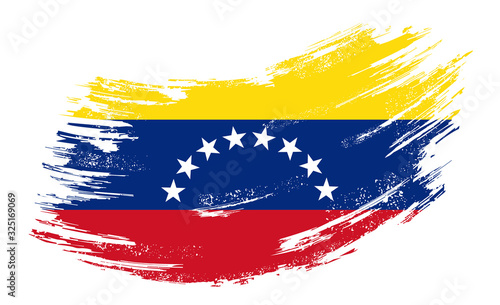 Venezuelan flag grunge brush background. Vector illustration.