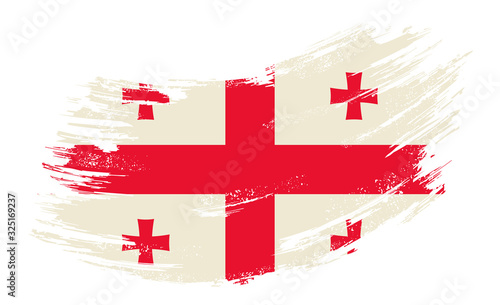 Georgian flag grunge brush background. Vector illustration.
