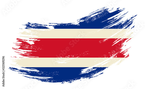 Tableau sur toile Costa Rican flag grunge brush background. Vector illustration.