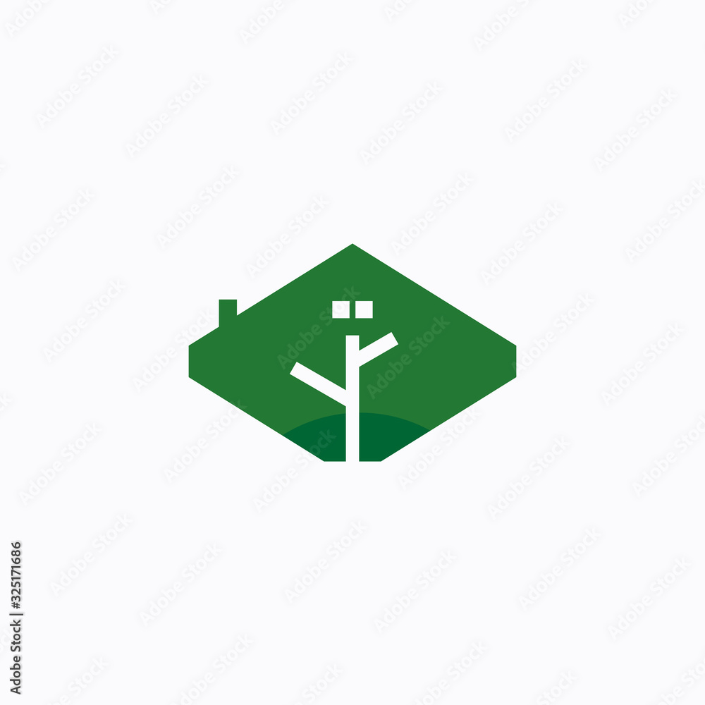 Obraz premium vector home tree nature logo design template