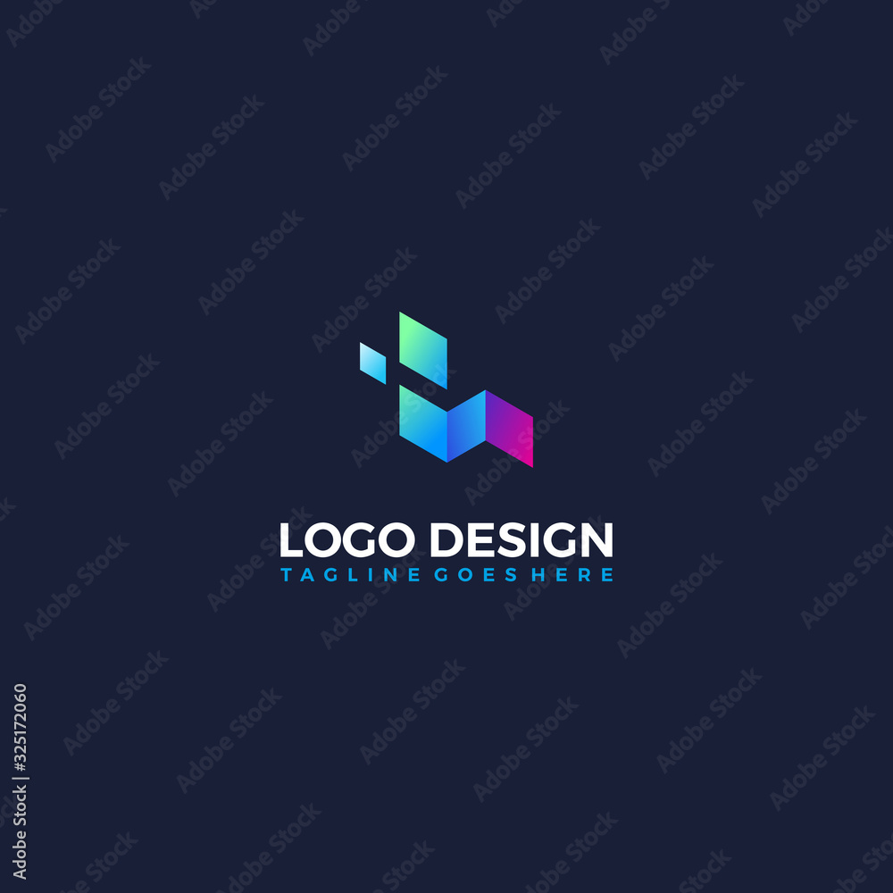 Obraz premium vector abstract pixel logo design template