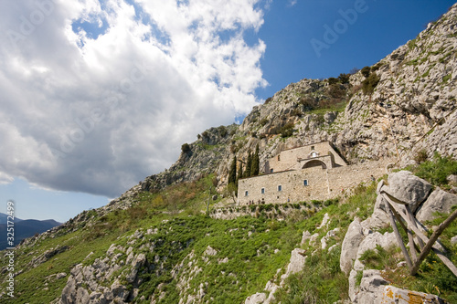 hermitage of San Michele on Monte Caruso. Taburno Camposauro Park, Benevento, Campania, Italy photo