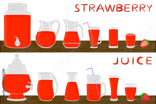 Illustration on theme big kit different types glassware