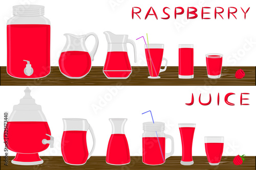 Illustration on theme big kit different types glassware