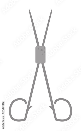 Vector flat forceps icon. Medical equipment picture isolated on white background. Healthcare, research and laboratory concept. Health check or treatment clip art.