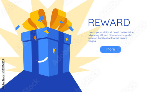 online reward gift box vector illustration concept, digital referral program, can use for, landing page, template, ui, web, homepage, poster, banner, flyer, coupon