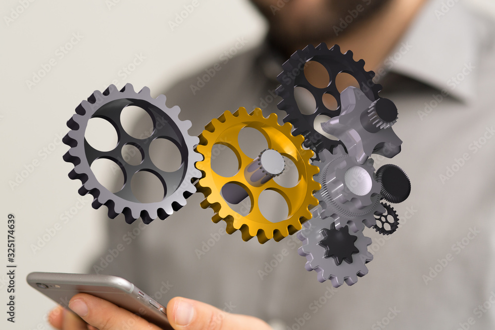 Gear With Success Concept digital. Gear With Success Concept digital.