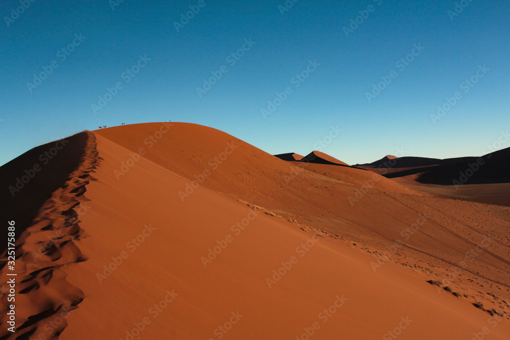 Red sand dunes in the Namib desert, Sossuvlei, Namibia.