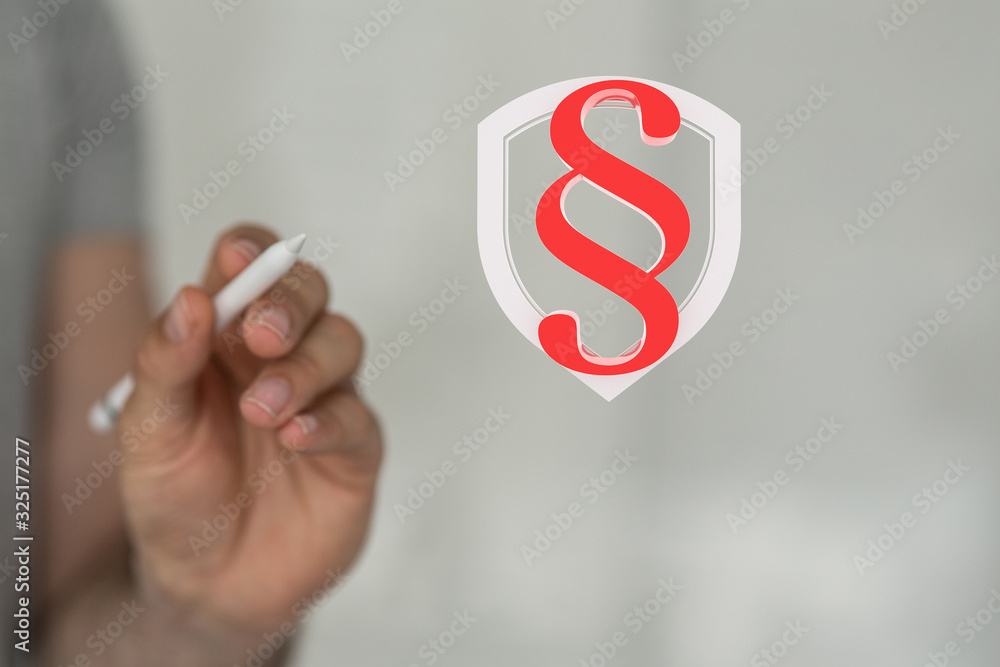 paragraph law sign digital in hand paragraph law sign digital in hand