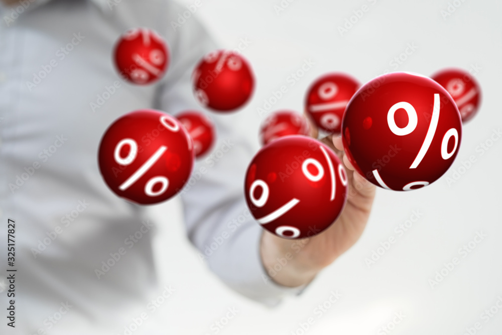 using white and red sales flying icons 3D rendering using white and red sales flying icons 3D rendering