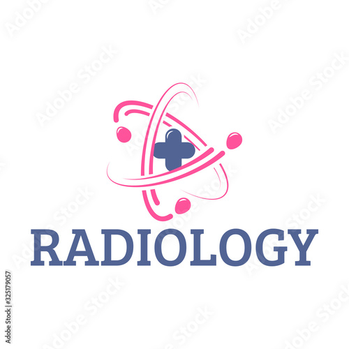 Nuclear medicine abstract logo with sample text