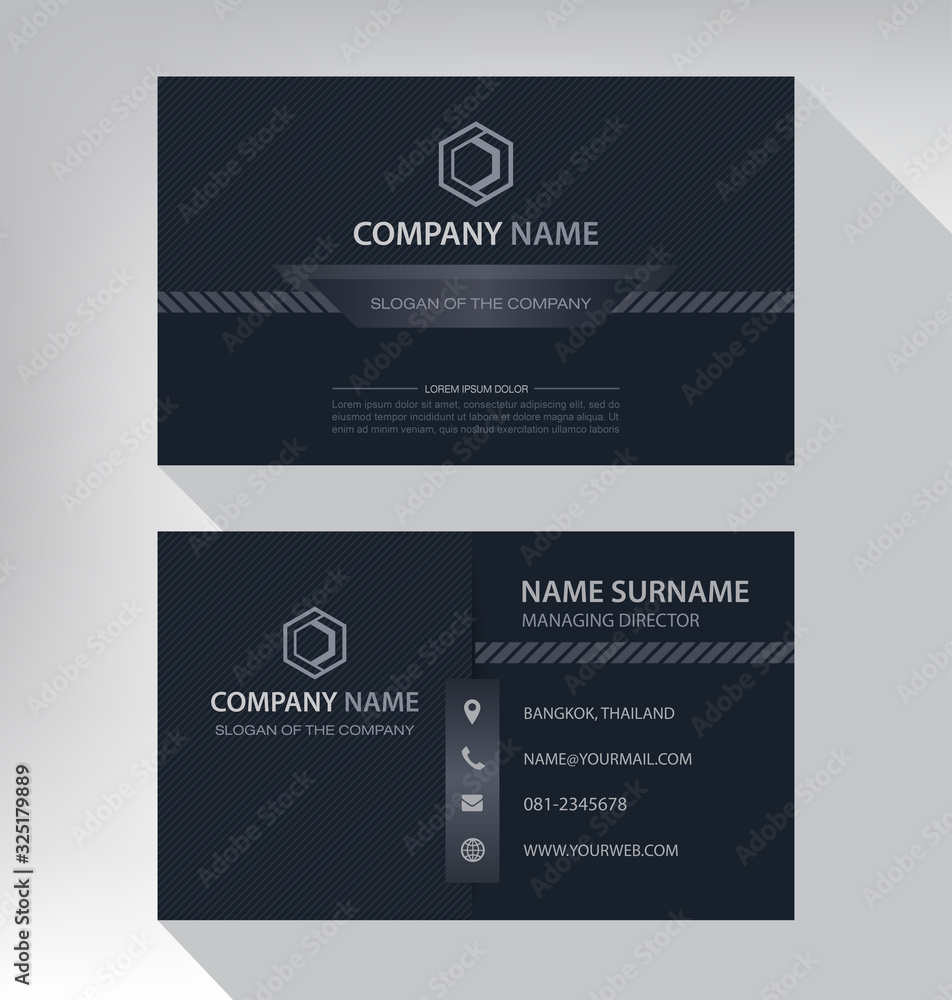 Business card in modern style black gray white Business card in modern style black gray white