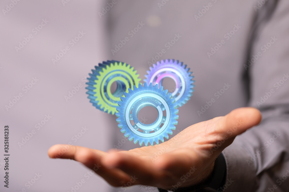 Business, Internet and technology concept. Business select gear icon on virtual screen. Business, Internet and technology concept. Business select gear icon on virtual screen.