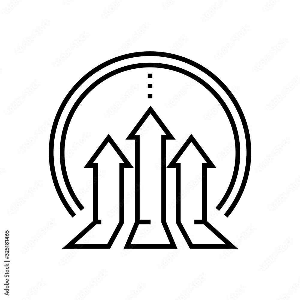 Business growth line icon, concept sign, outline vector illustration, linear symbol. Business growth line icon, concept sign, outline vector illustration, linear symbol.