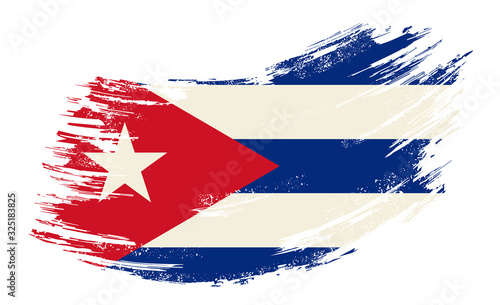 Cuban flag grunge brush background. Vector illustration.