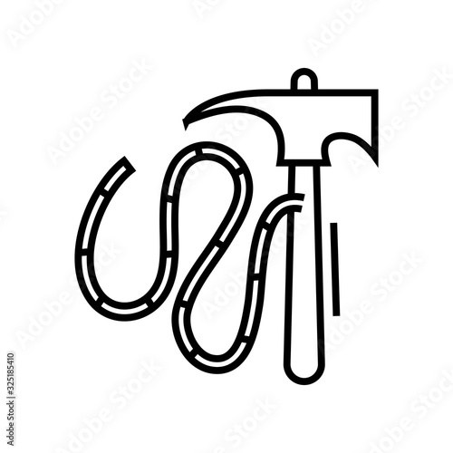 Climber instruments line icon, concept sign, outline vector illustration, linear symbol.