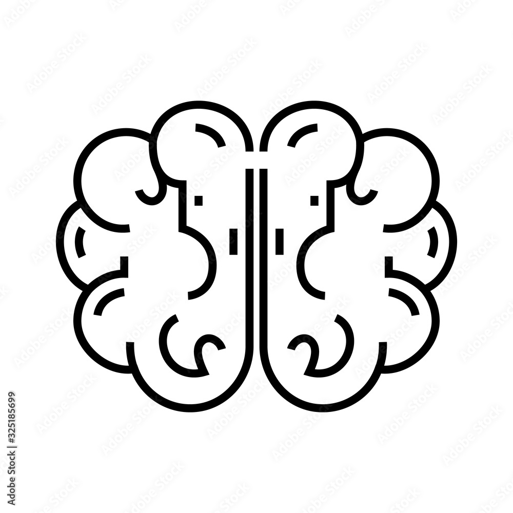 Brain research line icon, concept sign, outline vector illustration, linear symbol. Brain research line icon, concept sign, outline vector illustration, linear symbol.