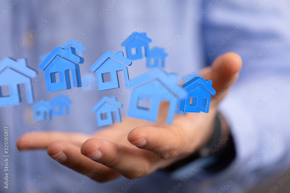 house in among houses for real estate concept. house in among houses for real estate concept.