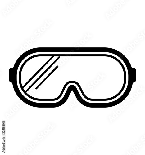 Safety glasses icon vector isolated on white
