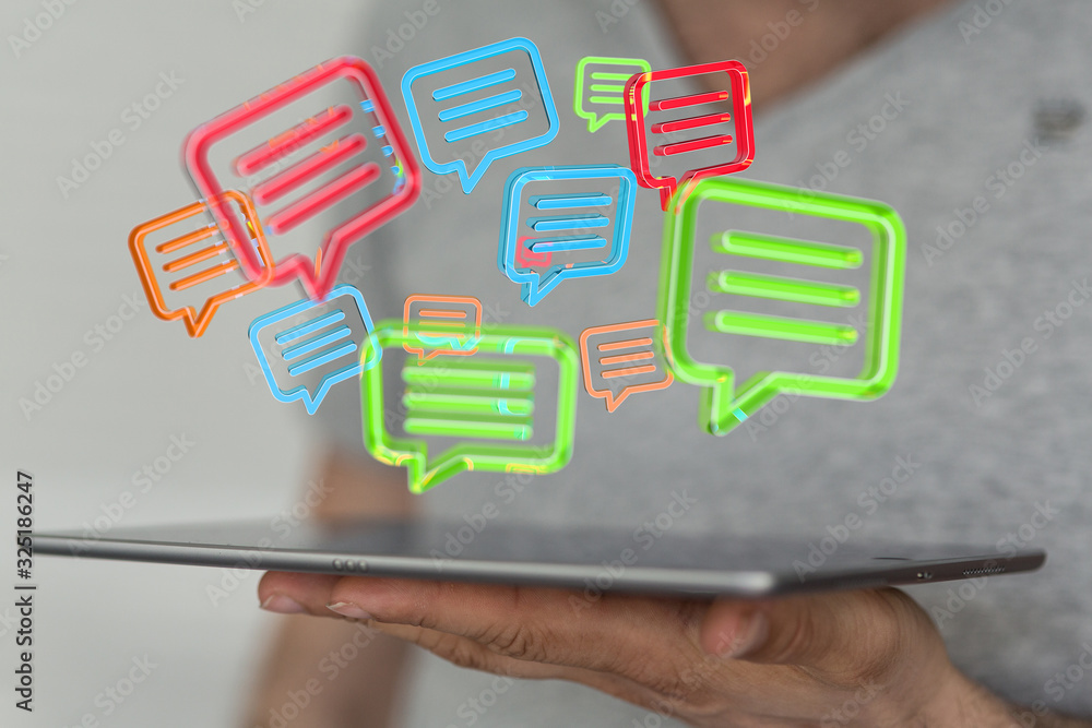 Digital icons with colorful dialog speech bubbles. Digital icons with colorful dialog speech bubbles.