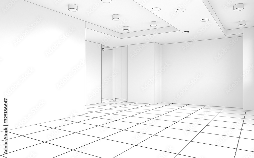 empty pavilion, interior visualization, 3D illustration empty pavilion, interior visualization, 3D illustration