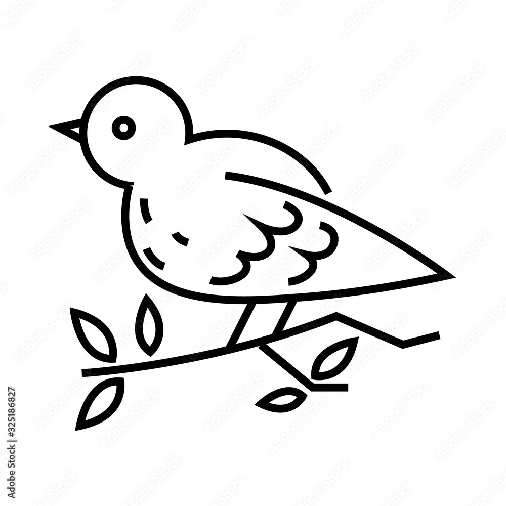 Christmas bird line icon, concept sign, outline vector illustration, linear symbol. Christmas bird line icon, concept sign, outline vector illustration, linear symbol.