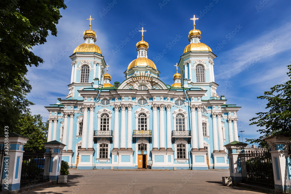 St. Nicholas naval cathedral in St. Petersburg, Russia