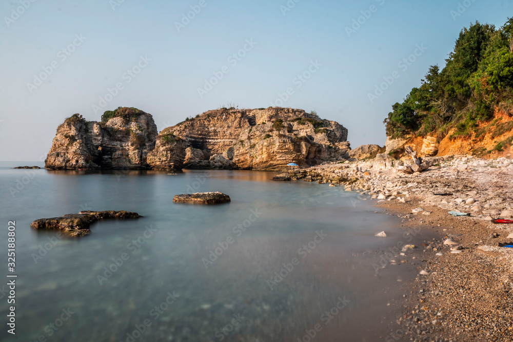 Fototapeta premium The rocky coast of Bagirganli village of Kandira district.