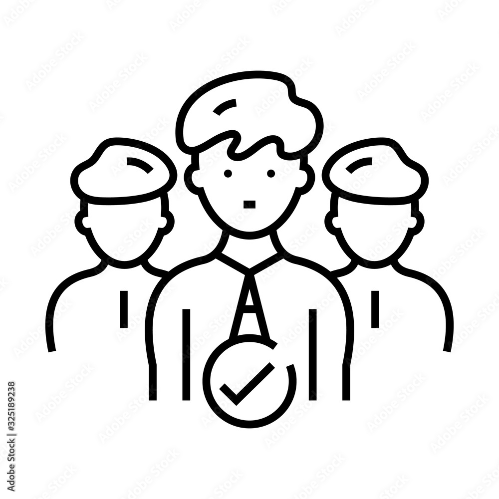 custom made wallpaper toronto digitalCandidate selection line icon, concept sign, outline vector illustration, linear symbol.