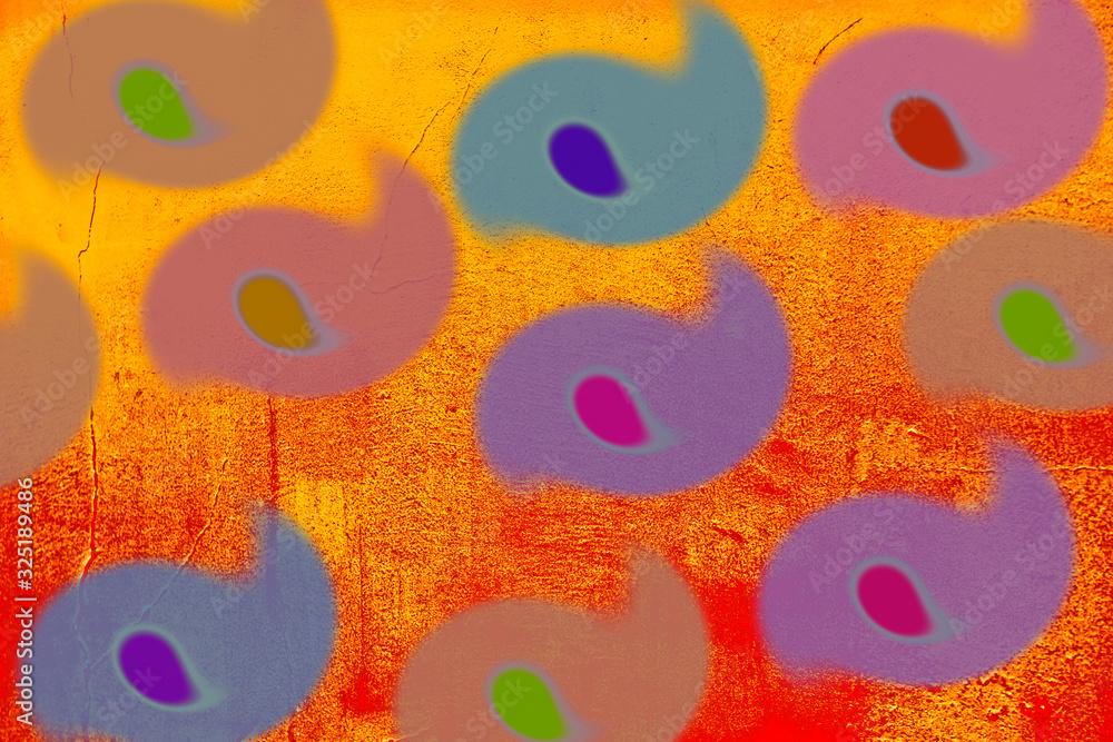 Orange background with abstract figures. Orange background with abstract figures.