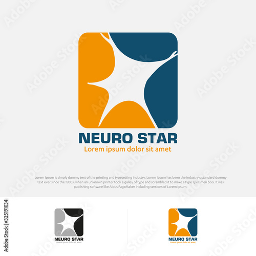 Illustration of the nervous system and neurological diseases. Brain, neuralgia, cervical plexus neuralgia, neuralgia and sciatic nerve.