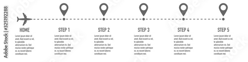 Line design. Infographic template. Plane trace. vector