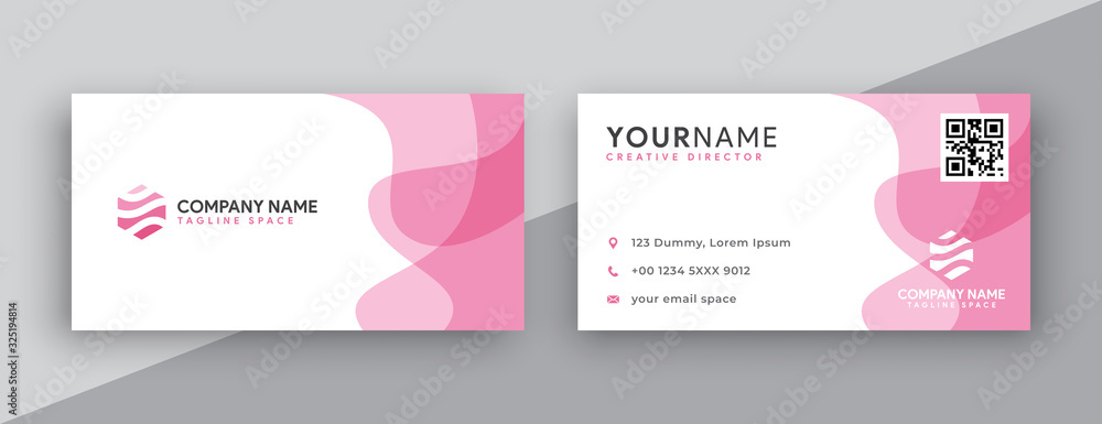 pink business card design. modern double sided business card design concept , clean and modern style pink business card design. modern double sided business card design concept , clean and modern style