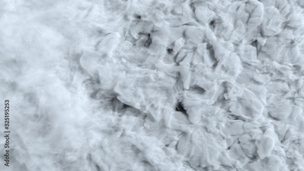 Obraz premium White water vapor steam on a black background. Realistic dry smoke clouds fog overlay. Simply drop it in and change its blending mode to screen or add.